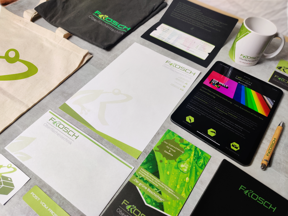 Corporate Design Projekt mit Geschäftsausstattung und Werbemitteln